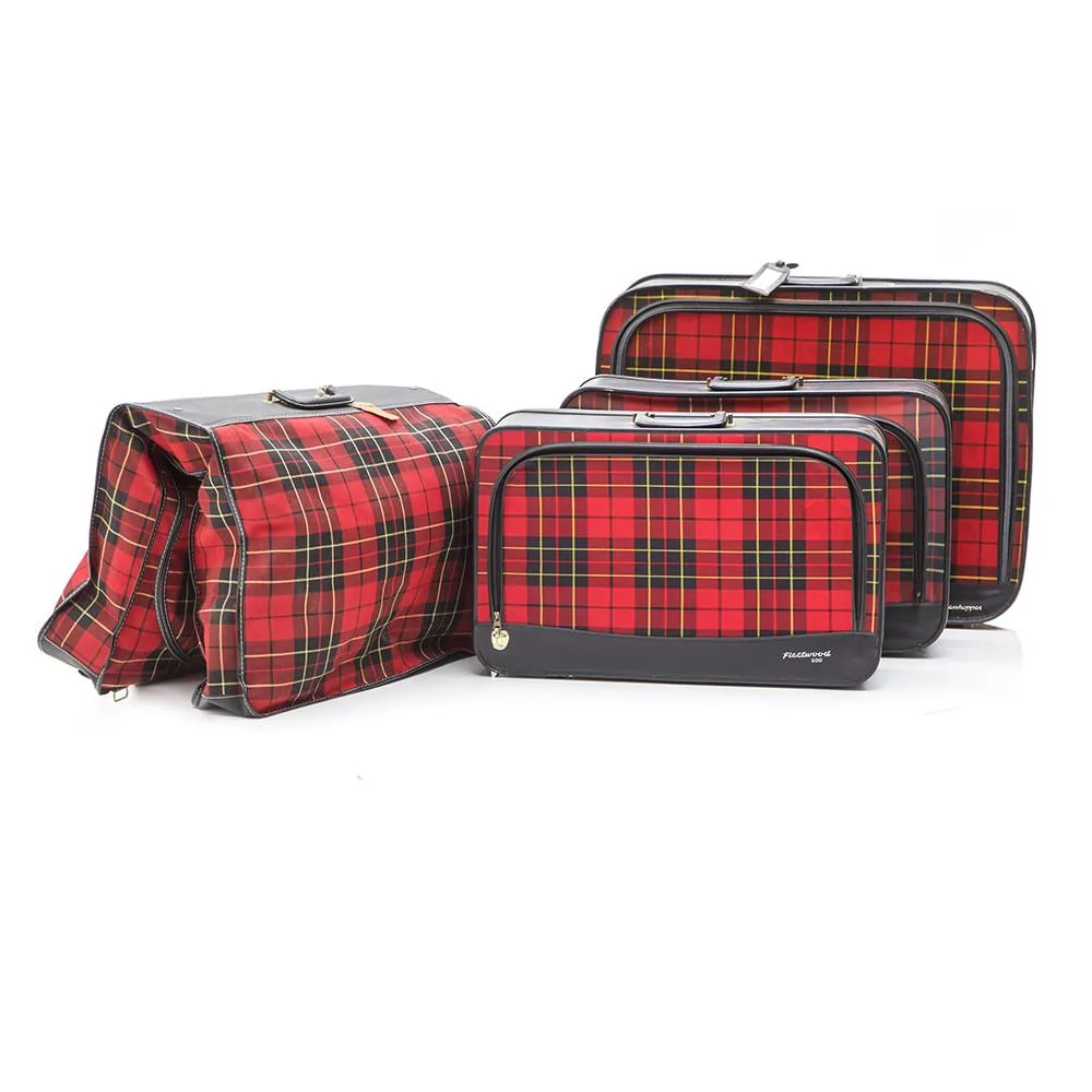 Grasshopper Plaid Red Luggage Set