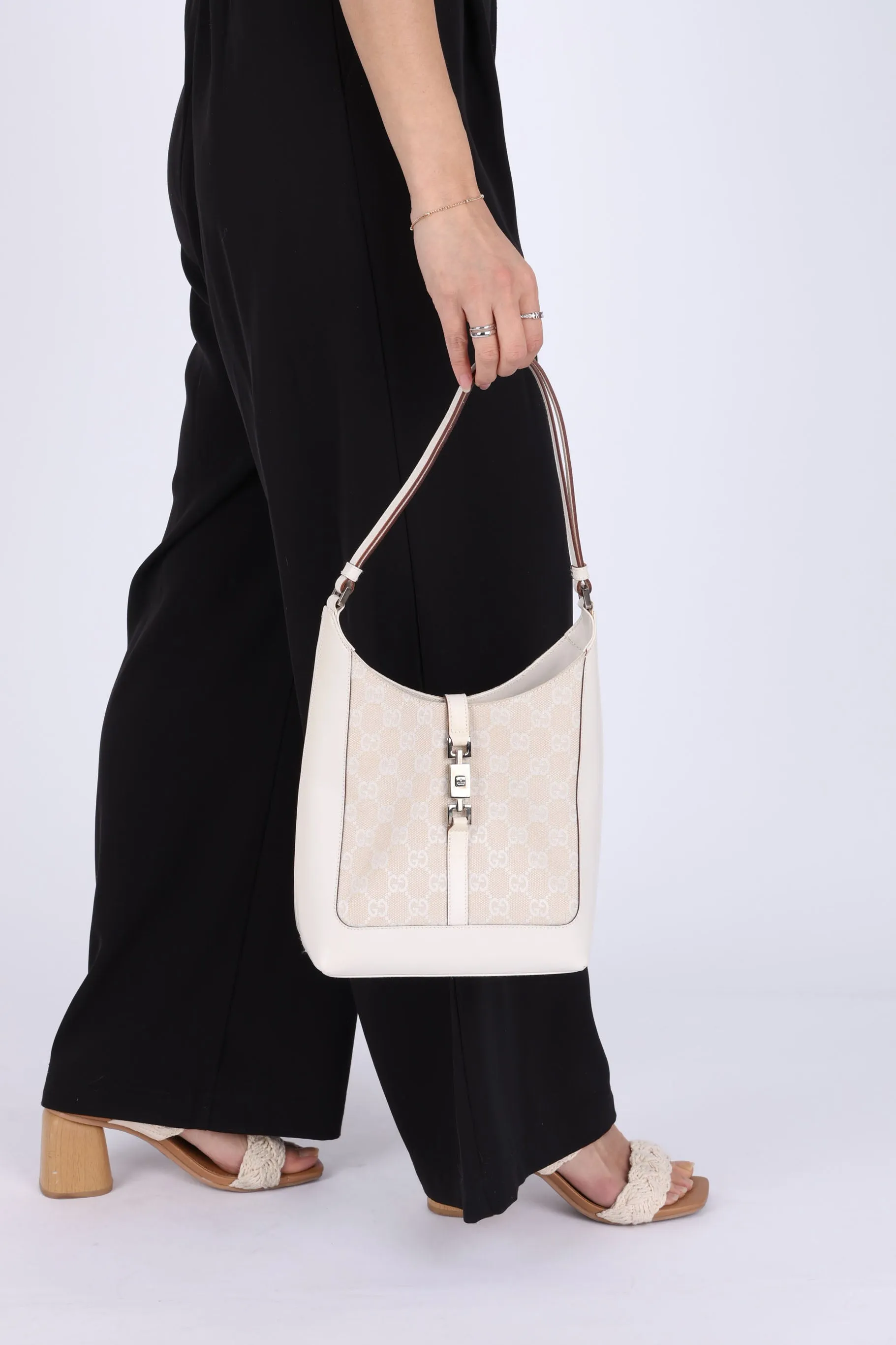 Gucci Monogram Canvas Leather Shoulder Bag
