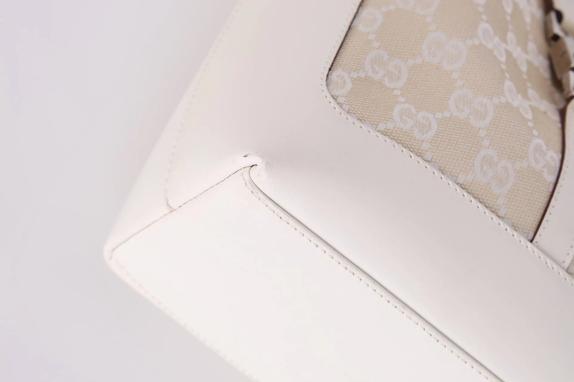 Gucci Monogram Canvas Leather Shoulder Bag