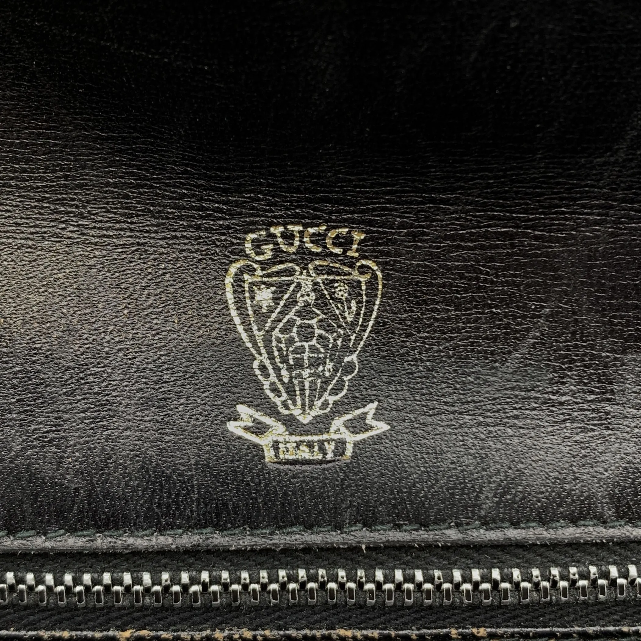 Gucci Vintage Black Leather Flap Box Structured Shoulder Bag