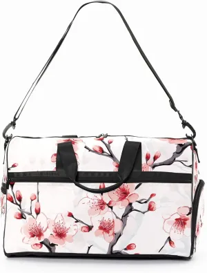 Gym Bag for Women Men, Yoga Bag with Shoe Pocket, Travel Duffel Tote Bag for Plane, Workout, Swimming, Weekend Overnight Bag Carry on Bag Hospital Holdalls, Chinese Painting Peach Blossom - 4