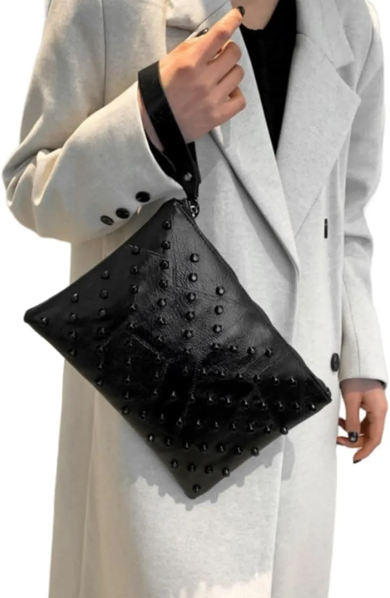 IAMUHI Women Faux Leather Crocodile Envelope Clutch Bag Wristlet Zipper Evening Handbag Wallet Purse