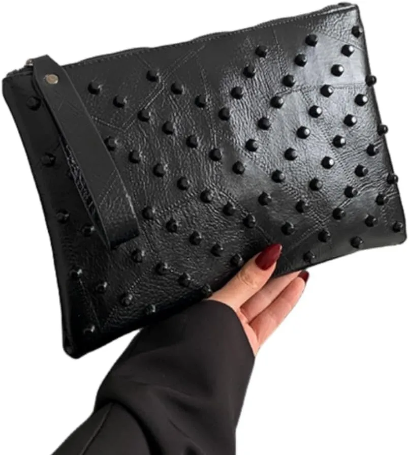 IAMUHI Women Faux Leather Crocodile Envelope Clutch Bag Wristlet Zipper Evening Handbag Wallet Purse