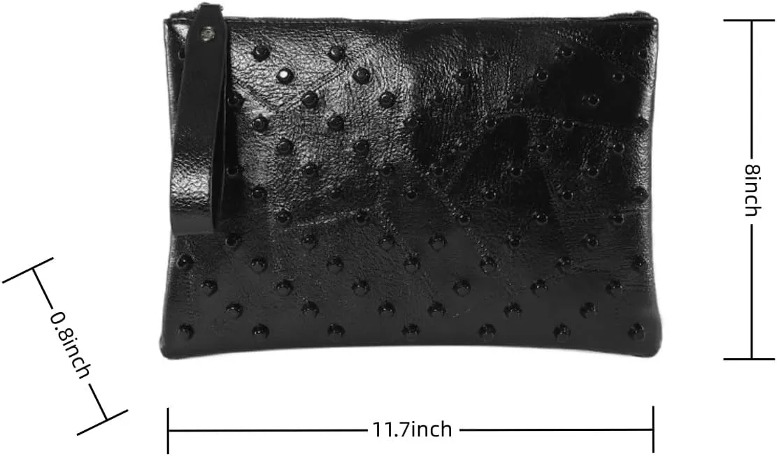 IAMUHI Women Faux Leather Crocodile Envelope Clutch Bag Wristlet Zipper Evening Handbag Wallet Purse