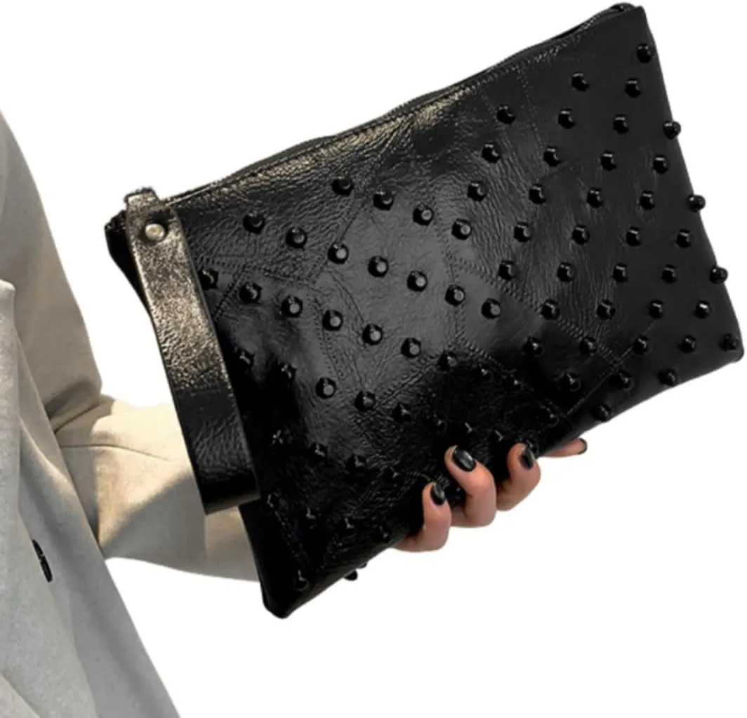 IAMUHI Women Faux Leather Crocodile Envelope Clutch Bag Wristlet Zipper Evening Handbag Wallet Purse