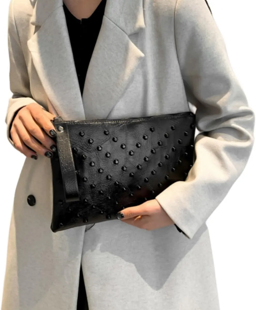 IAMUHI Women Faux Leather Crocodile Envelope Clutch Bag Wristlet Zipper Evening Handbag Wallet Purse