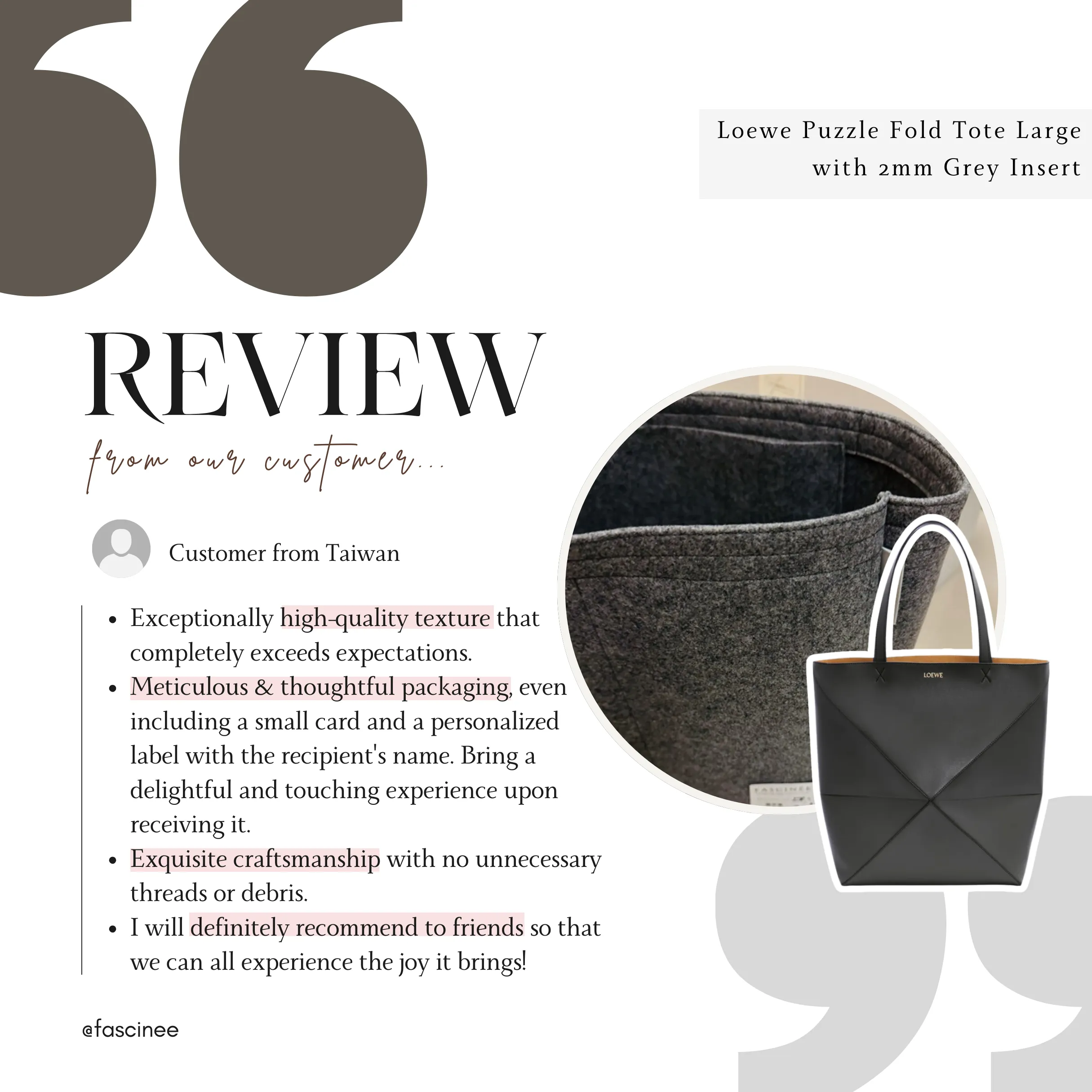 Inner Bag Organizer - Loewe Puzzle Fold Tote | 3 sizes