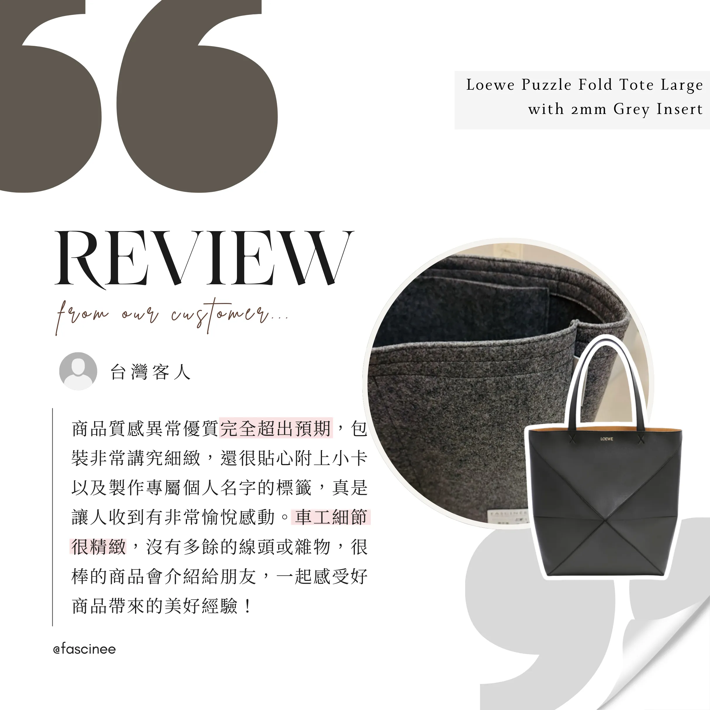 Inner Bag Organizer - Loewe Puzzle Fold Tote | 3 sizes