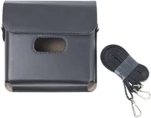 Link Wide Case for Fujifilm Instax Link Wide Smartphone Printer for Polaroid Style Film Instant Camera Photos , Retro Vintage Pu Leather with Adjustable shoulder Strap Carrying Bag Accessories (Grey)