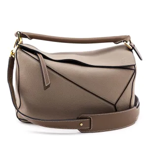 Loewe Mink & Sand Calfskin Medium Puzzle Bag