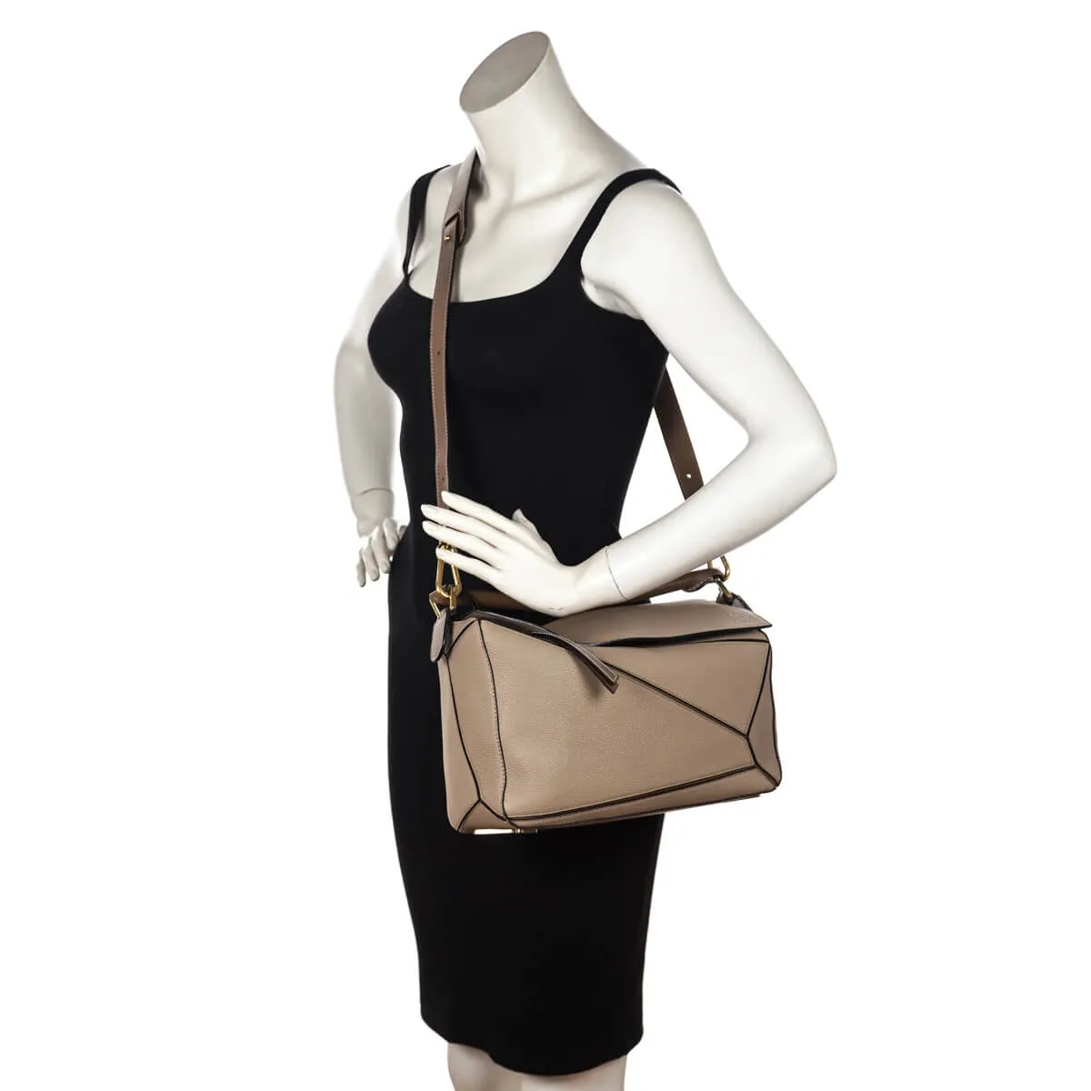 Loewe Mink & Sand Calfskin Medium Puzzle Bag