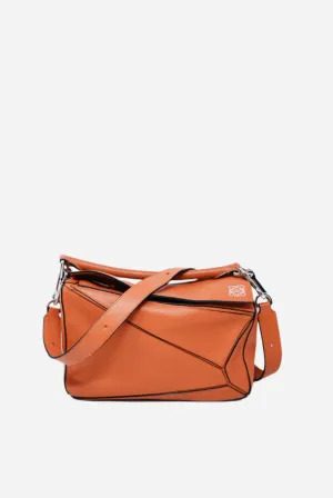 Loewe Orange Small Puzzle Bag