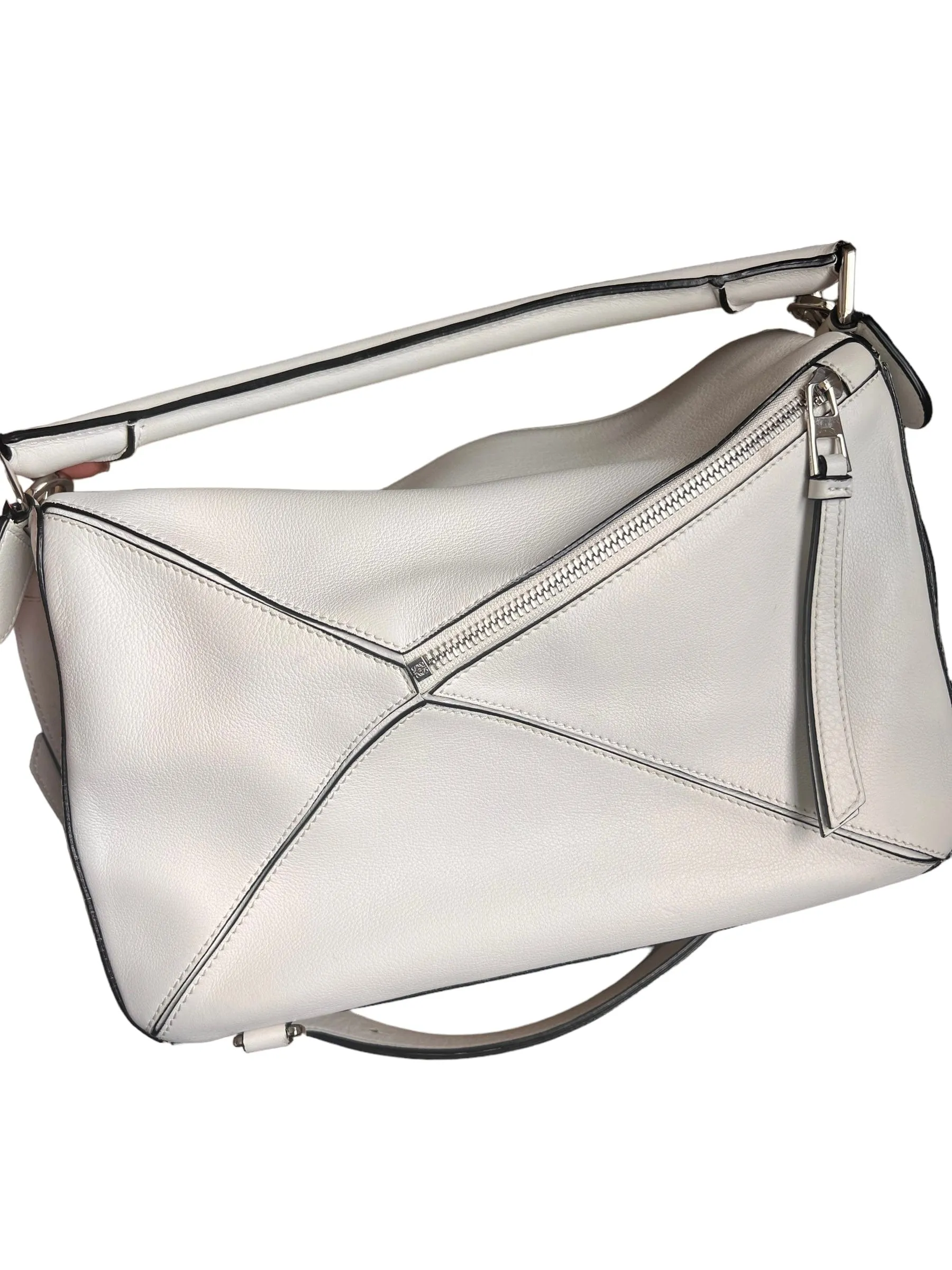Loewe White Medium Puzzle Bag