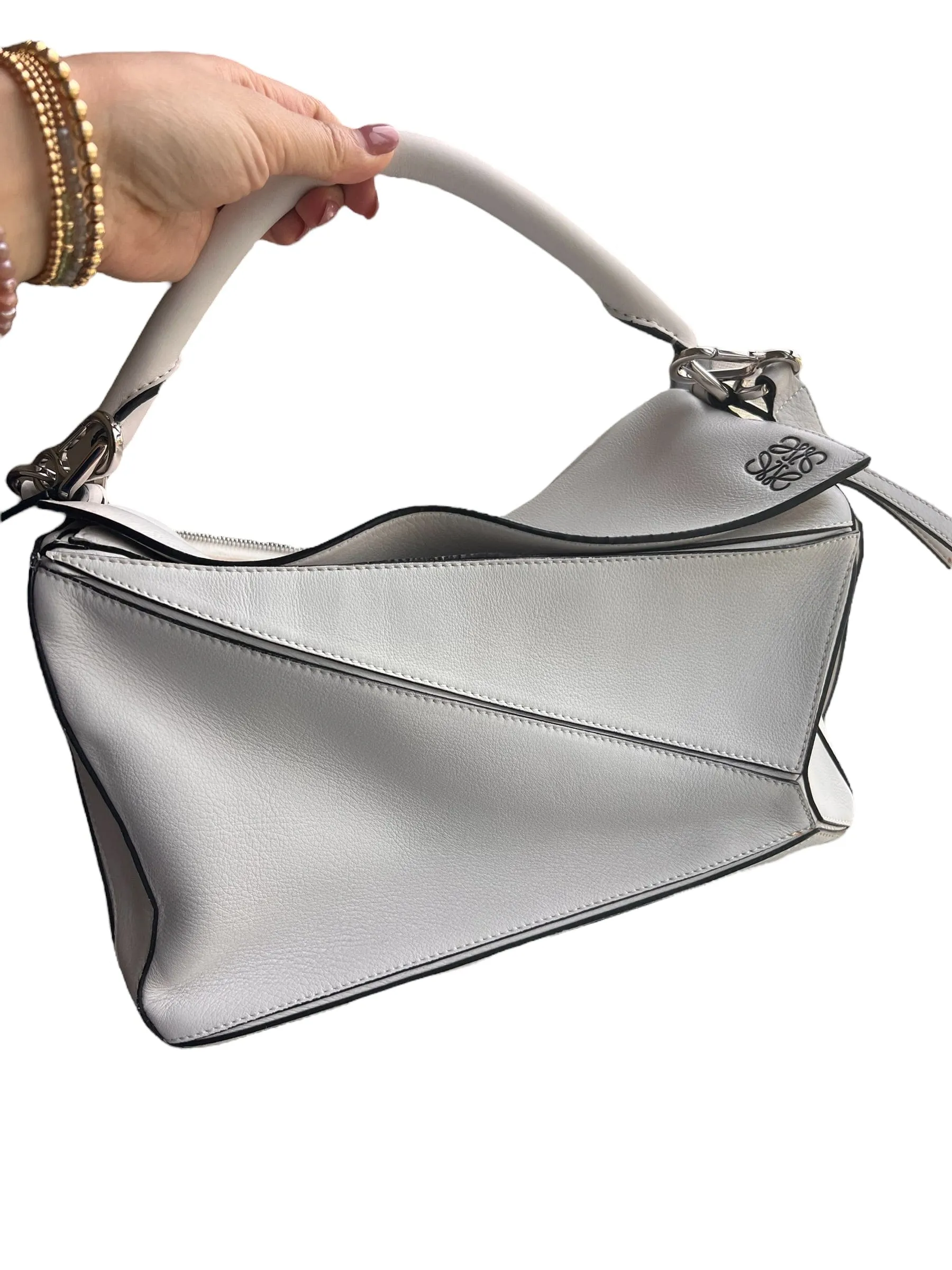 Loewe White Medium Puzzle Bag