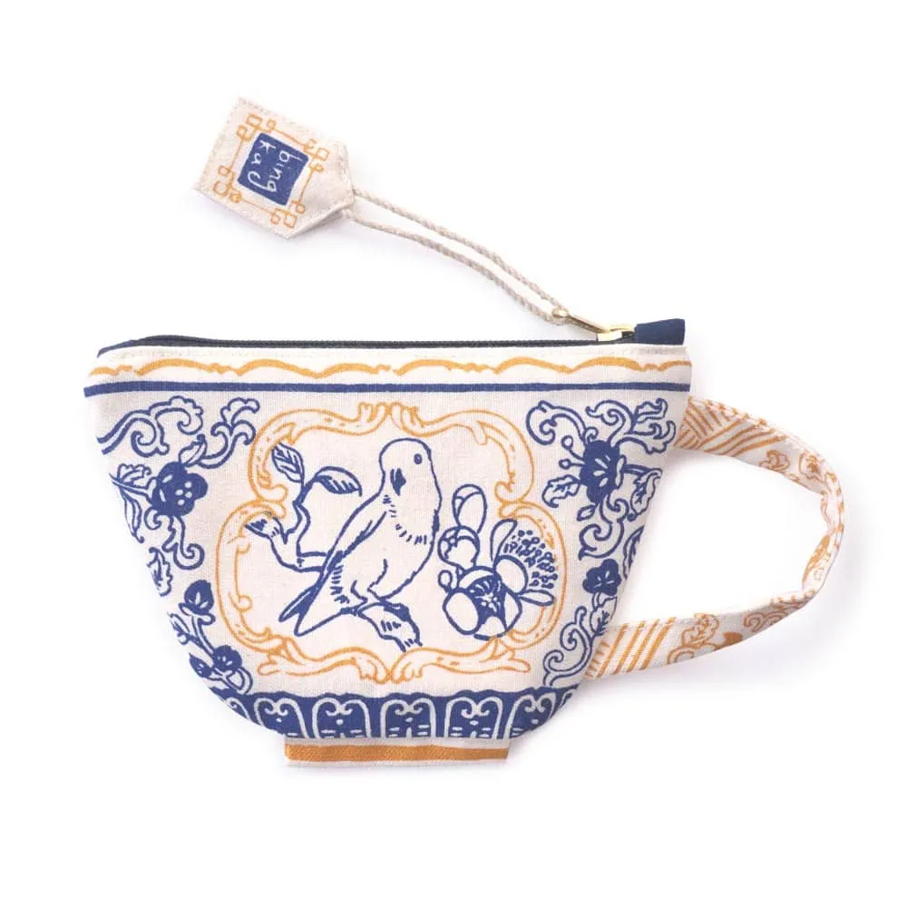 Lorikeet Blue Tea Cup Coin Pouch