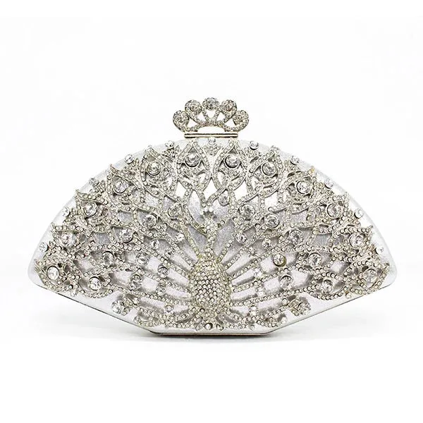 Luxury Designer Women's Clutch: Fashionable Golden Metal Crystal Clutch Handbag for Ladies, Perfect for Weddings, Bridal Parties, and Evening Events
