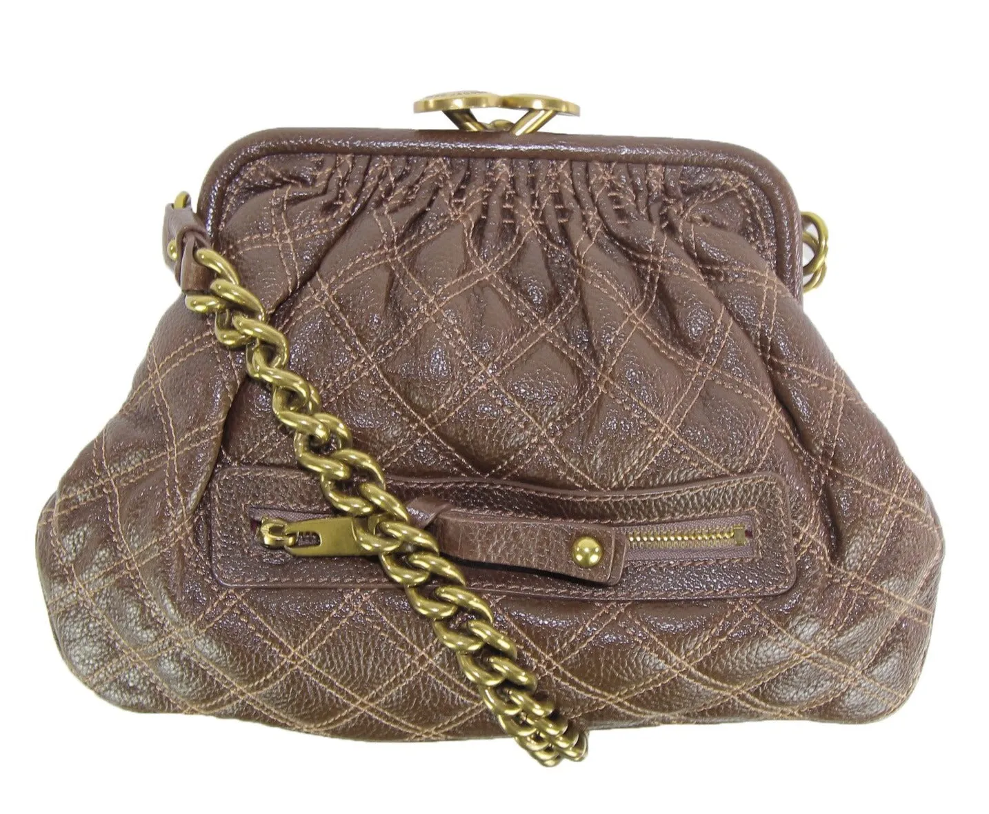 Marc Jacobs | Brown pebble quilted small doctor's bag