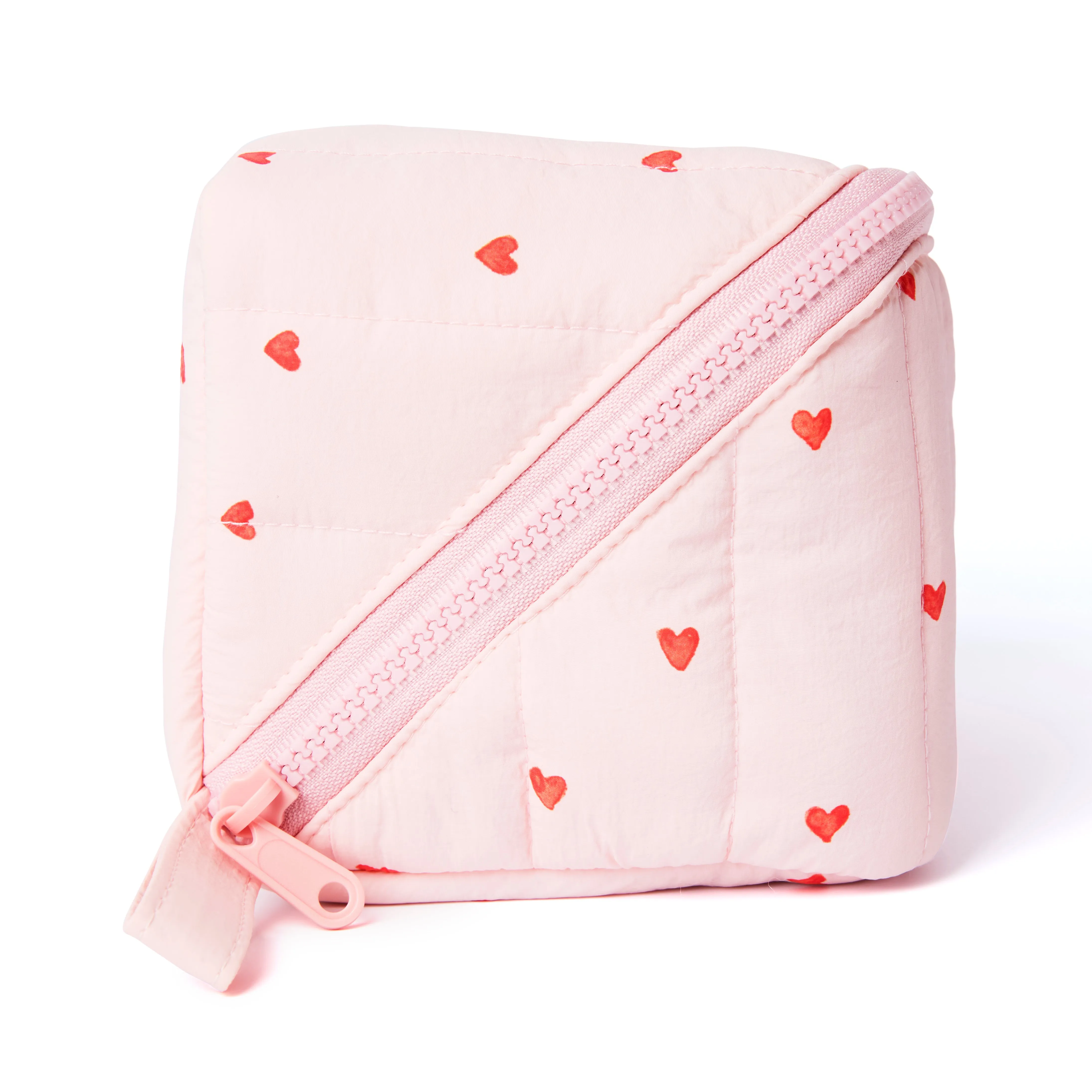 Marshmallow Flat Lay Makeup Box Bag - Sweet Pink Hearts