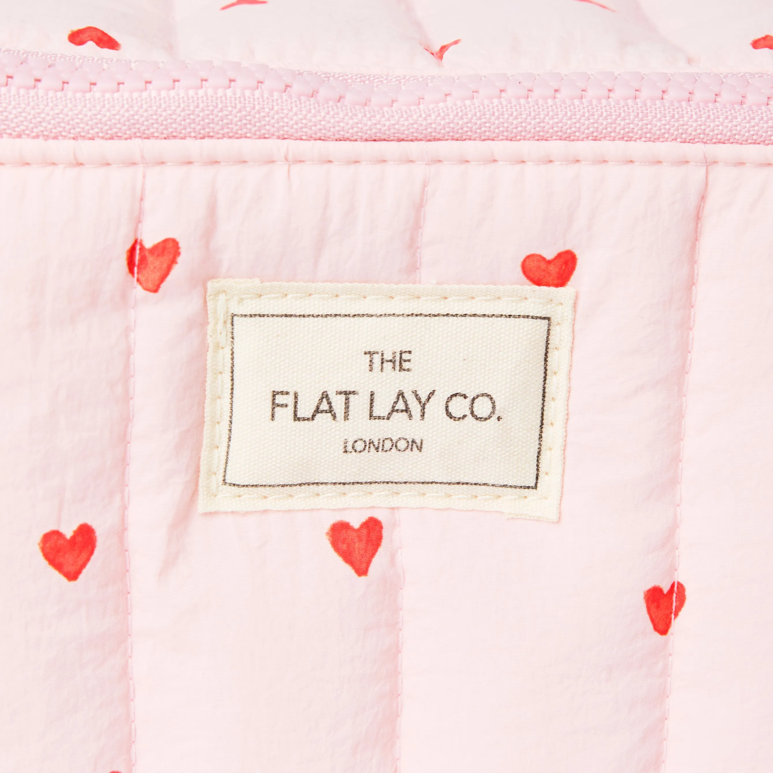 Marshmallow Flat Lay Makeup Box Bag - Sweet Pink Hearts
