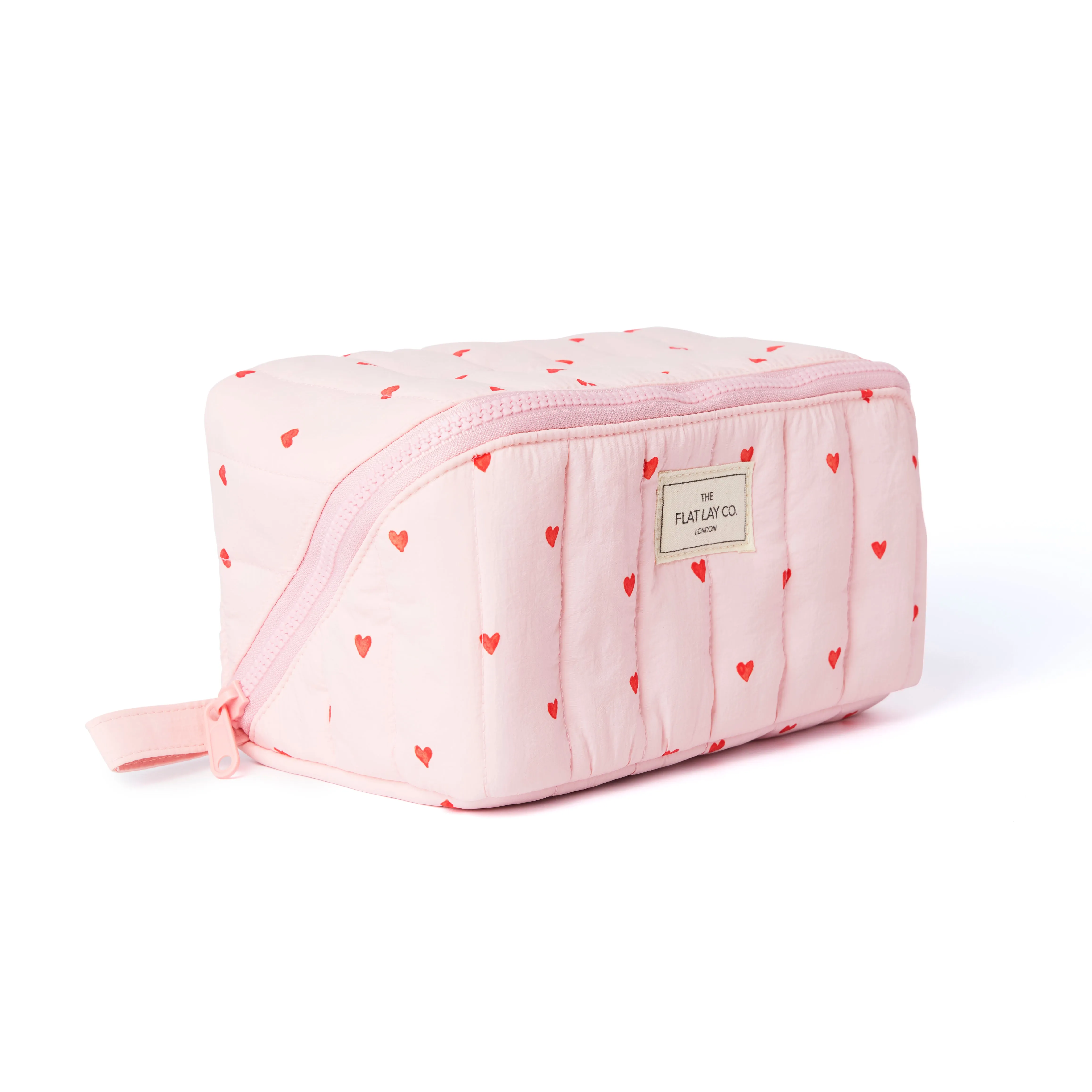 Marshmallow Flat Lay Makeup Box Bag - Sweet Pink Hearts