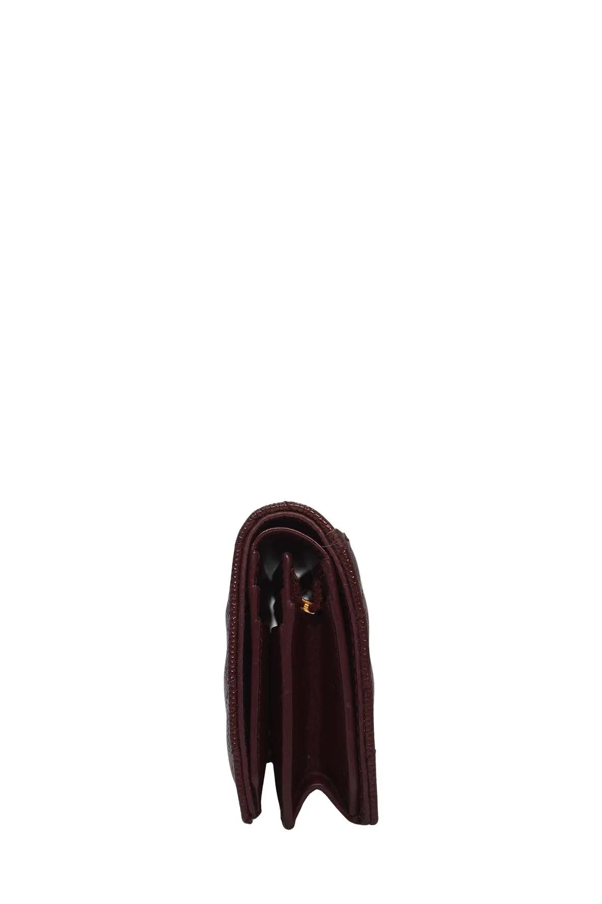 Matelasse Leather Small Envelope Monogram Wallet Brown