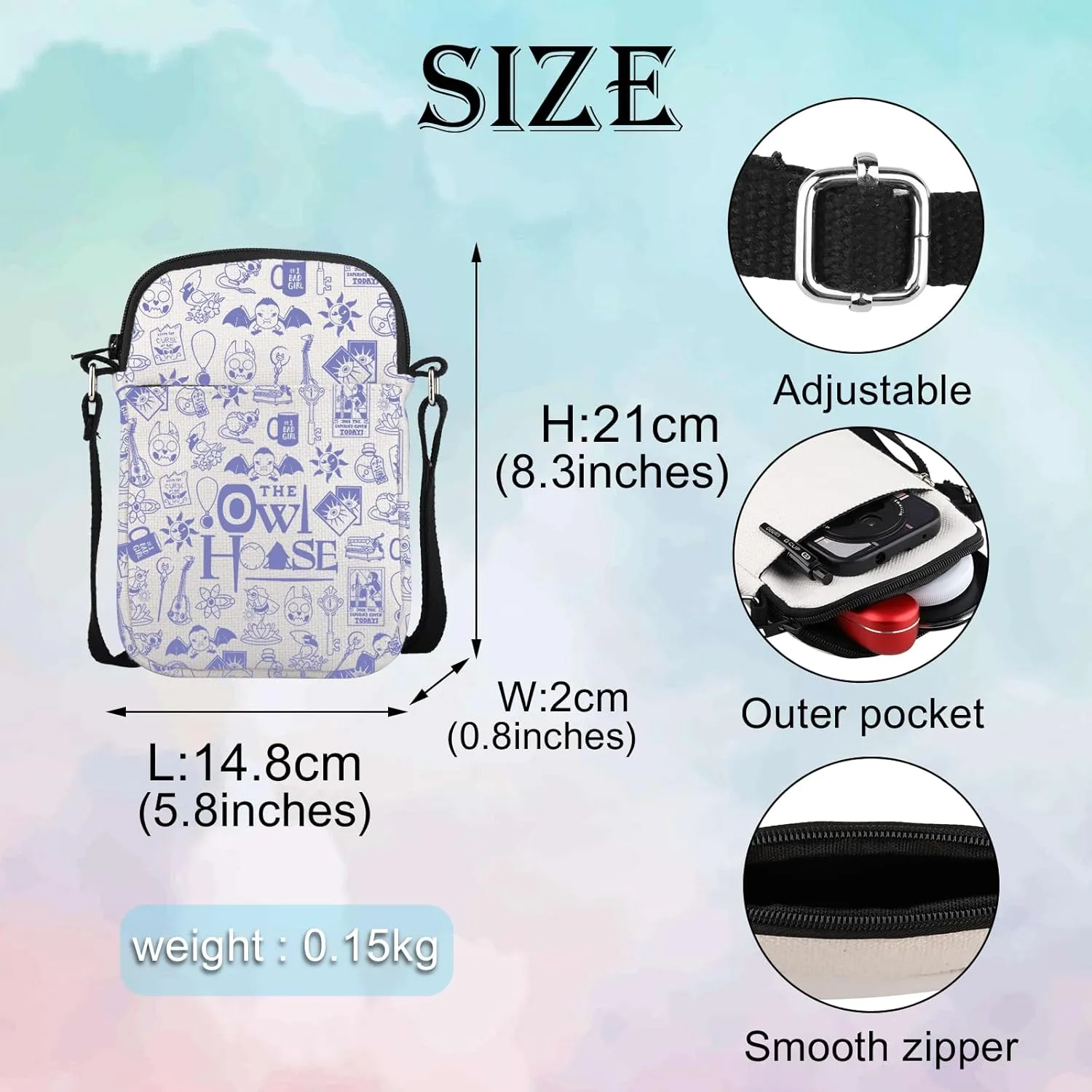 MEIKIUP Owl Inspired Gift Bag - Owl Characters Makeup Bag with Magic Fan