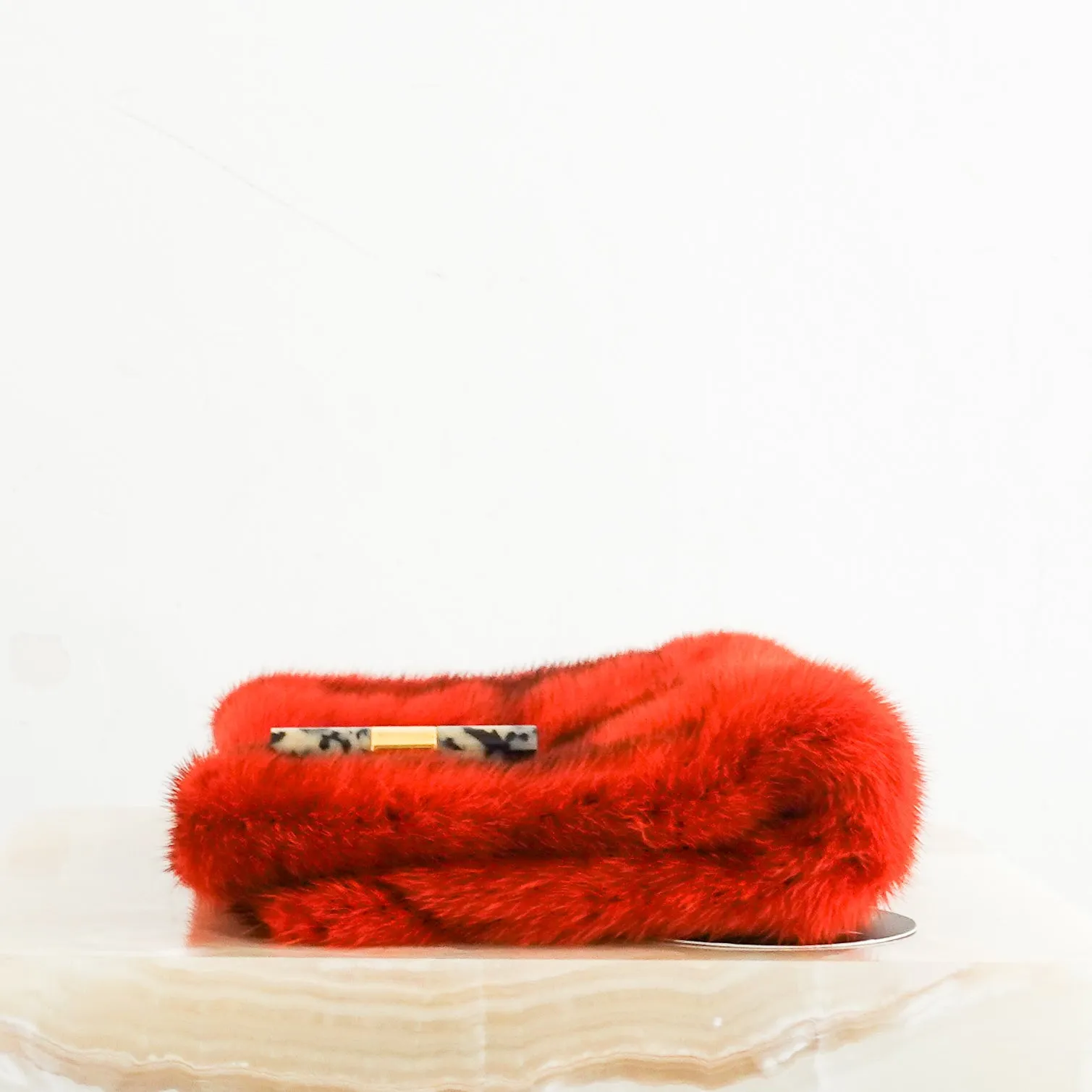 Orange mink clutch RRP £800