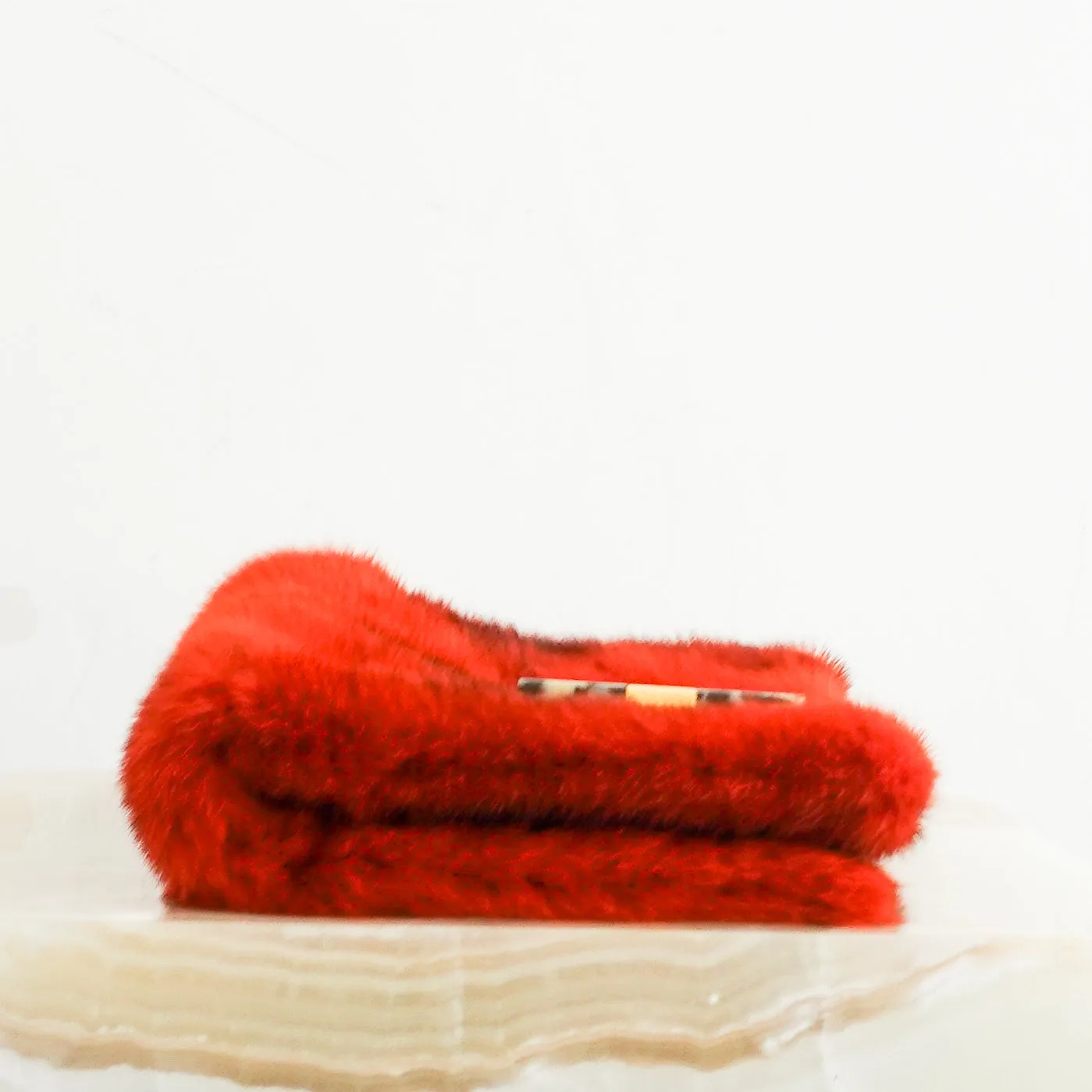 Orange mink clutch RRP £800