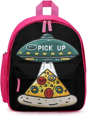 Pizza Pick Up Cute Backpack Daily Casual Daypack Travel Mini Bag with Adjustable Strap Pink-style-14