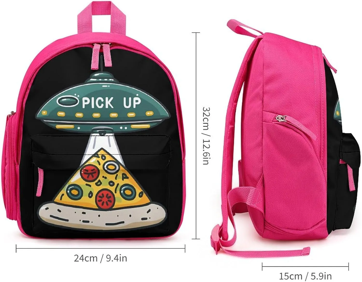 Pizza Pick Up Cute Backpack Daily Casual Daypack Travel Mini Bag with Adjustable Strap Pink-style-14