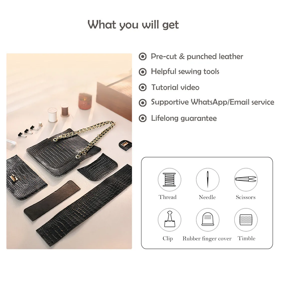 POPSEWING® Leather Small Chain Bag DIY Kit