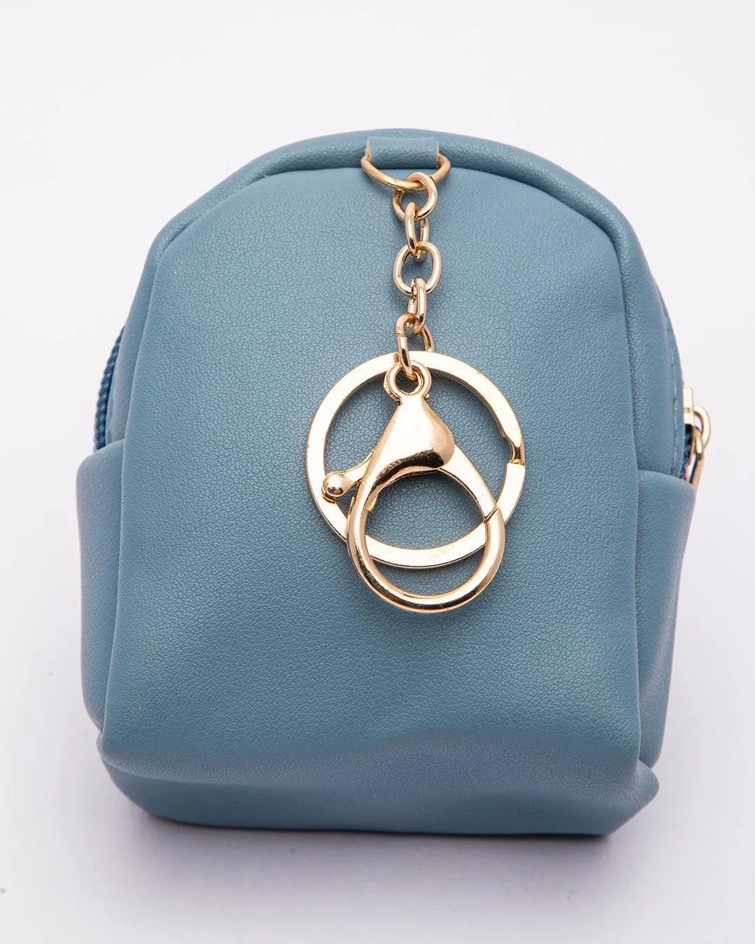Pouch, with Studded Design, Keychain, Coin Purse, Blue, Rexine