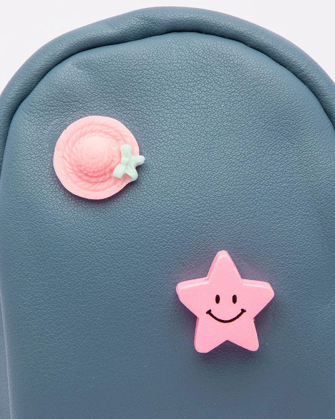 Pouch, with Studded Design, Keychain, Coin Purse, Blue, Rexine