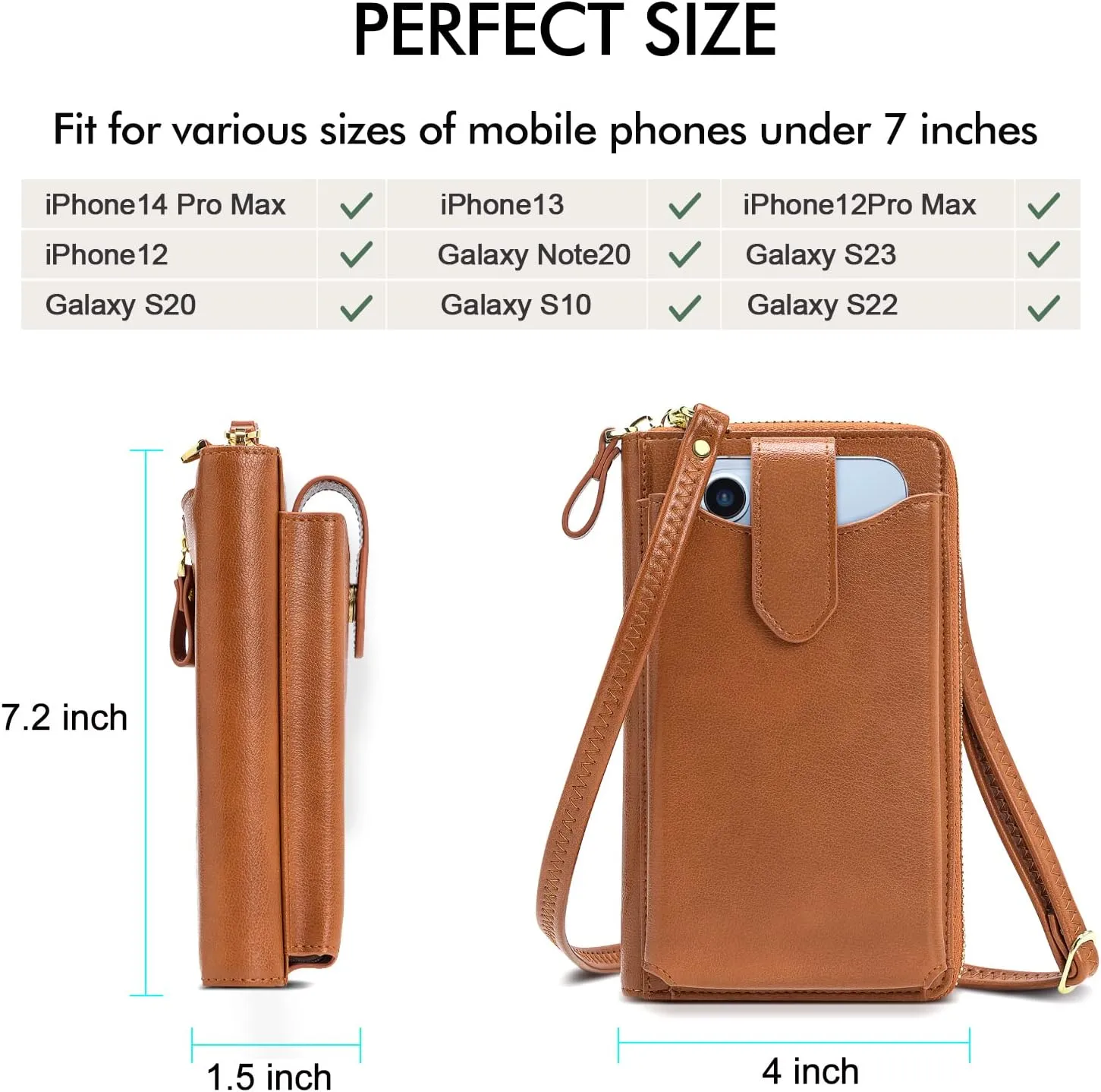 RONSIN Small Crossbody Phone Bag for Women Cell Phone Purse Wallet Mini Shoulder Bag with RFID Card Slots