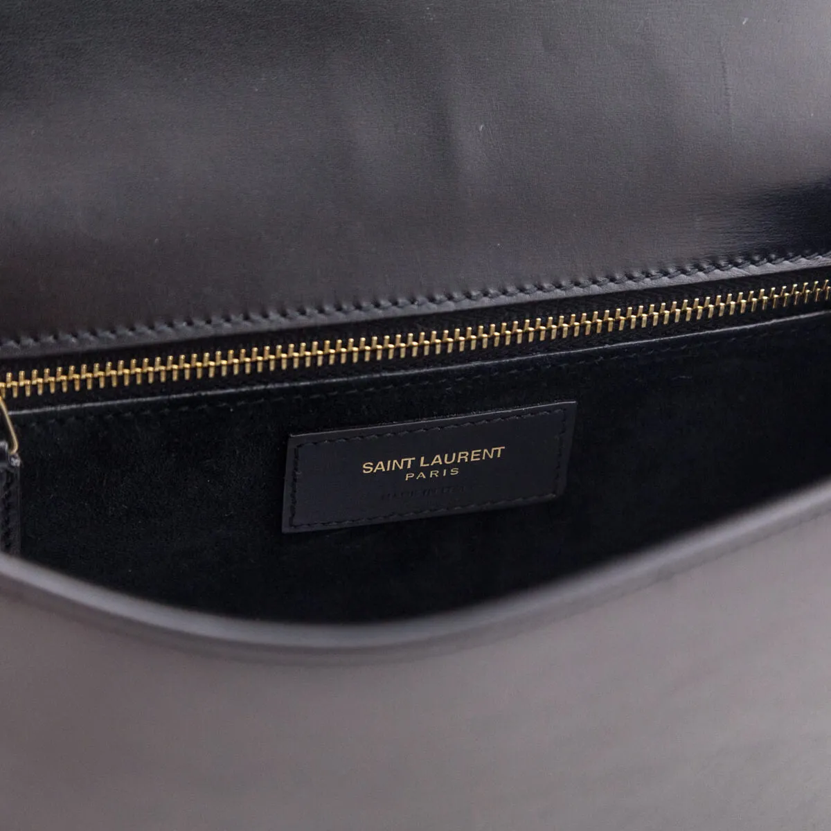 Saint Laurent Black Box Calfskin Le Carre Shoulder Bag