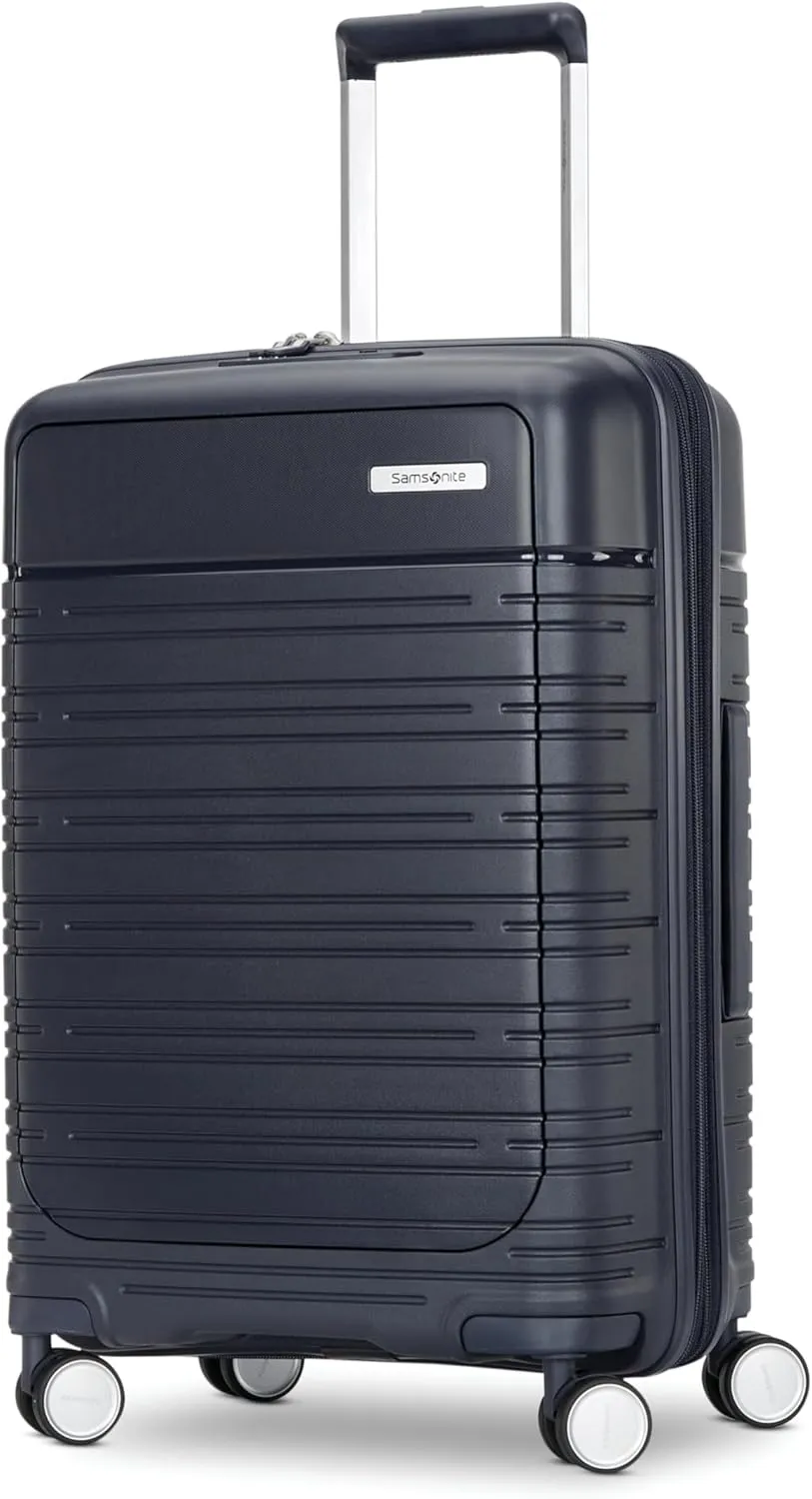 Samsonite Elevation Plus - Carry-On Hardside Luggage with QuickEntry Front Compartment - Scratch Resistant Polypropylene Shell, AirTag Holder, TSA Lock, Airline Approved - Midnight Blue