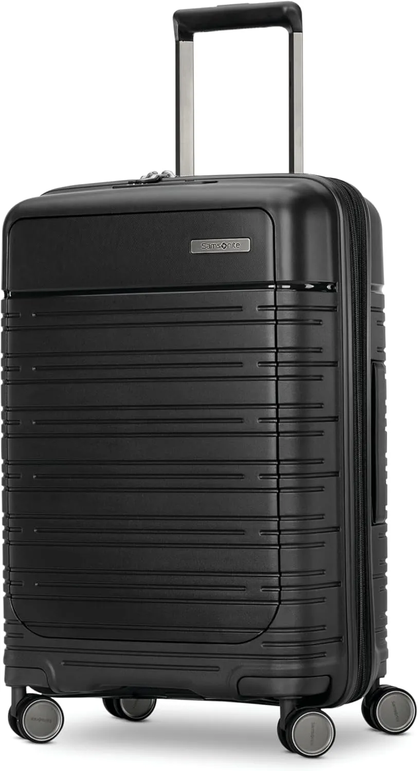 Samsonite Elevation Plus - Carry-On Hardside Luggage with QuickEntry Front Compartment - Scratch Resistant Polypropylene Shell, AirTag Holder, TSA Lock, Airline Approved - Triple Black