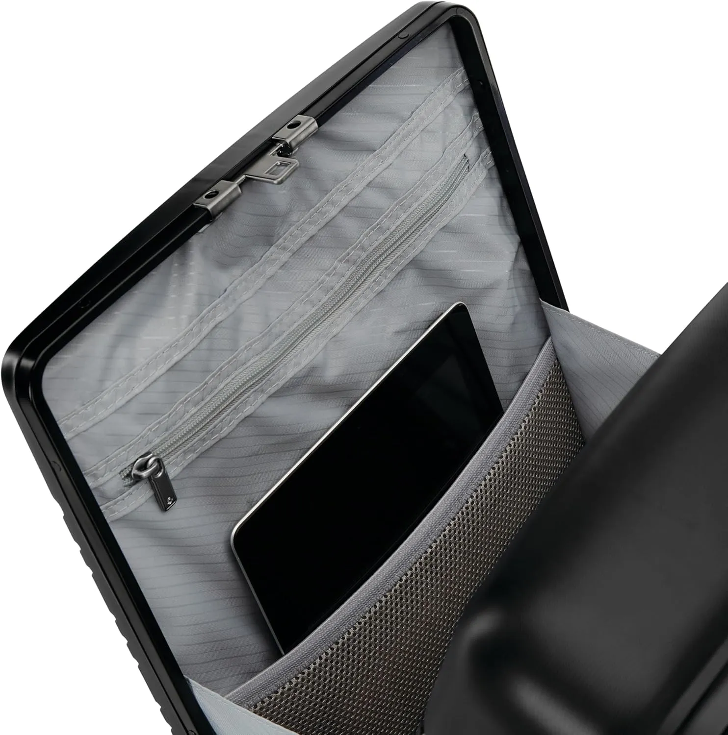 Samsonite Elevation Plus - Carry-On Hardside Luggage with QuickEntry Front Compartment - Scratch Resistant Polypropylene Shell, AirTag Holder, TSA Lock, Airline Approved - Triple Black