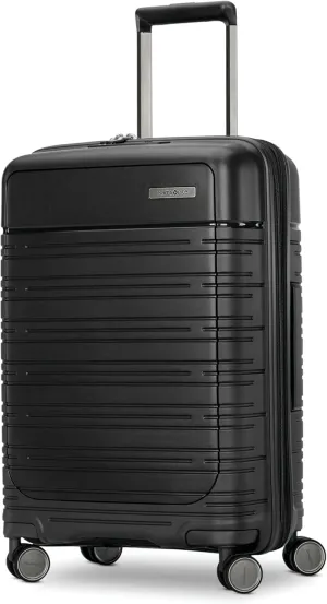 Samsonite Elevation Plus - Carry-On Hardside Luggage with QuickEntry Front Compartment - Scratch Resistant Polypropylene Shell, AirTag Holder, TSA Lock, Airline Approved - Triple Black