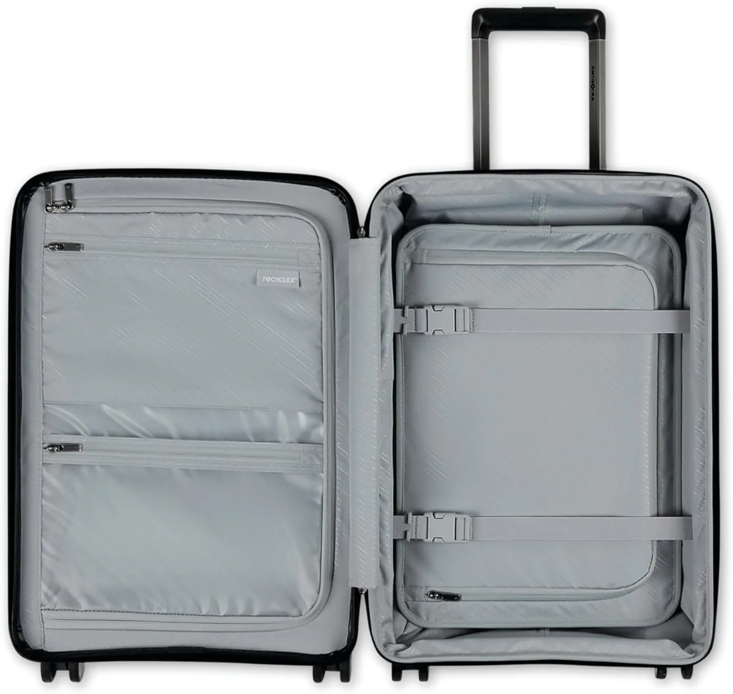 Samsonite Elevation Plus - Carry-On Hardside Luggage with QuickEntry Front Compartment - Scratch Resistant Polypropylene Shell, AirTag Holder, TSA Lock, Airline Approved - Triple Black