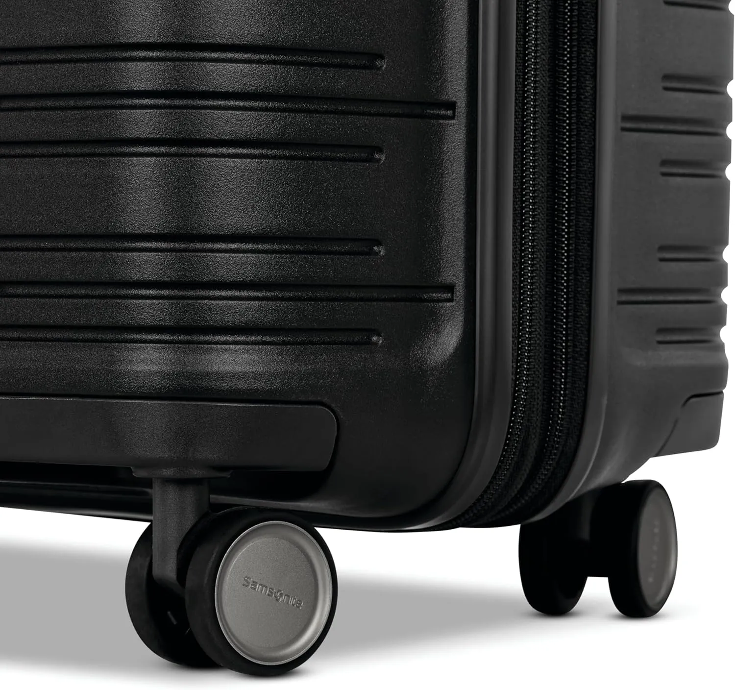 Samsonite Elevation Plus - Carry-On Hardside Luggage with QuickEntry Front Compartment - Scratch Resistant Polypropylene Shell, AirTag Holder, TSA Lock, Airline Approved - Triple Black