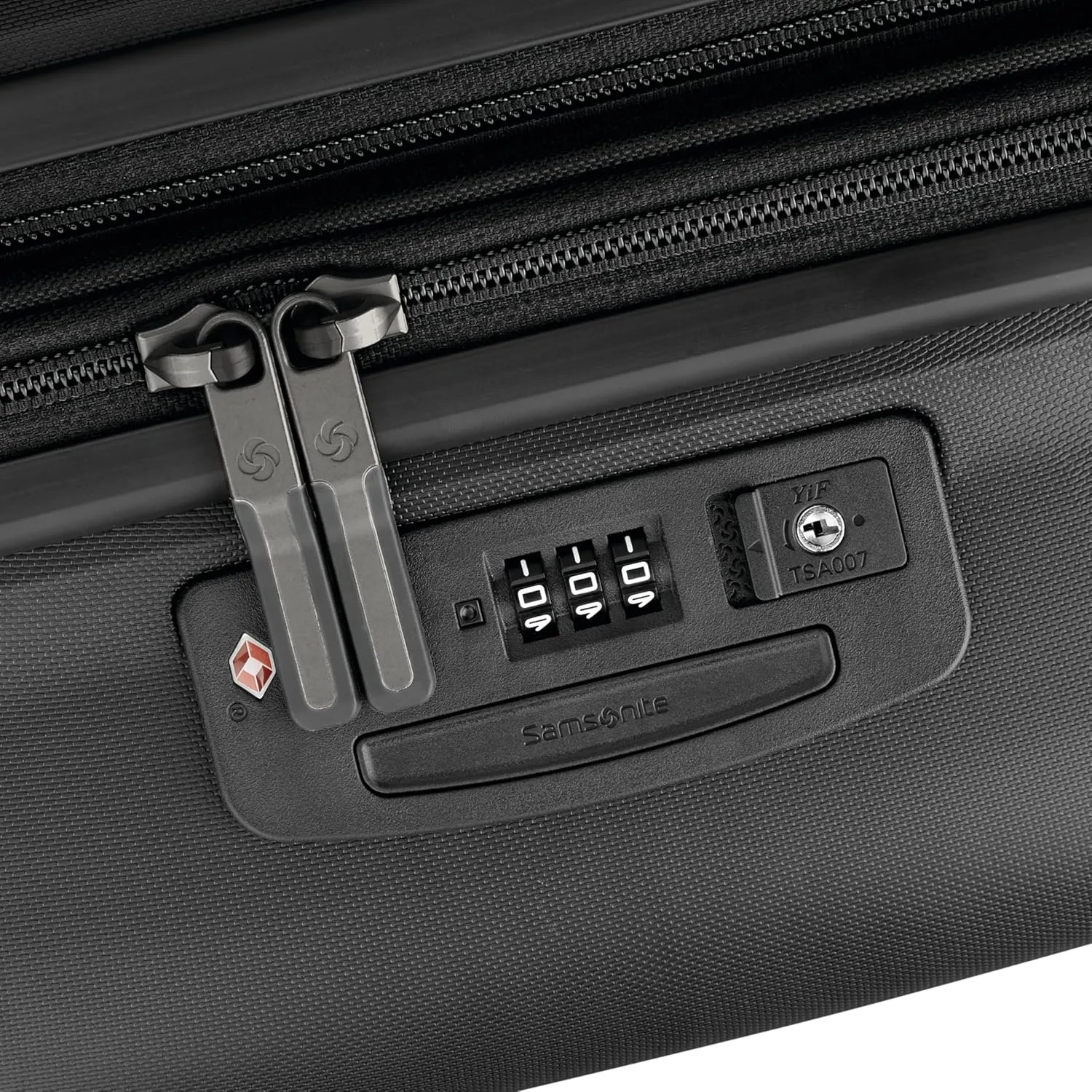 Samsonite Elevation Plus - Carry-On Hardside Luggage with QuickEntry Front Compartment - Scratch Resistant Polypropylene Shell, AirTag Holder, TSA Lock, Airline Approved - Triple Black