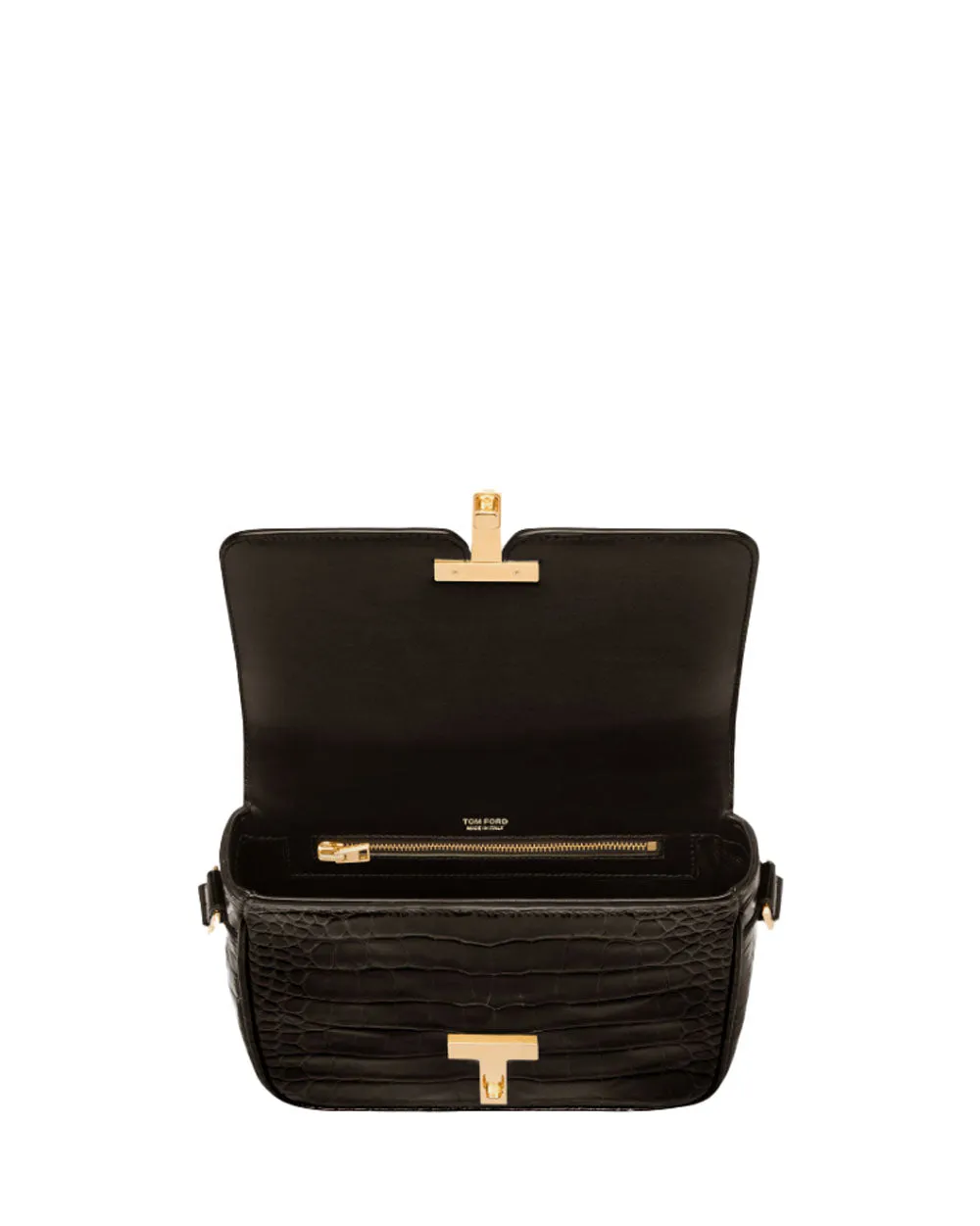 Small Wallis Shiny Stamped Leather Shoulder Bag in Espresso