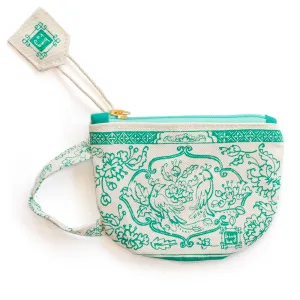 Teal Tea Cup Coin Pouch