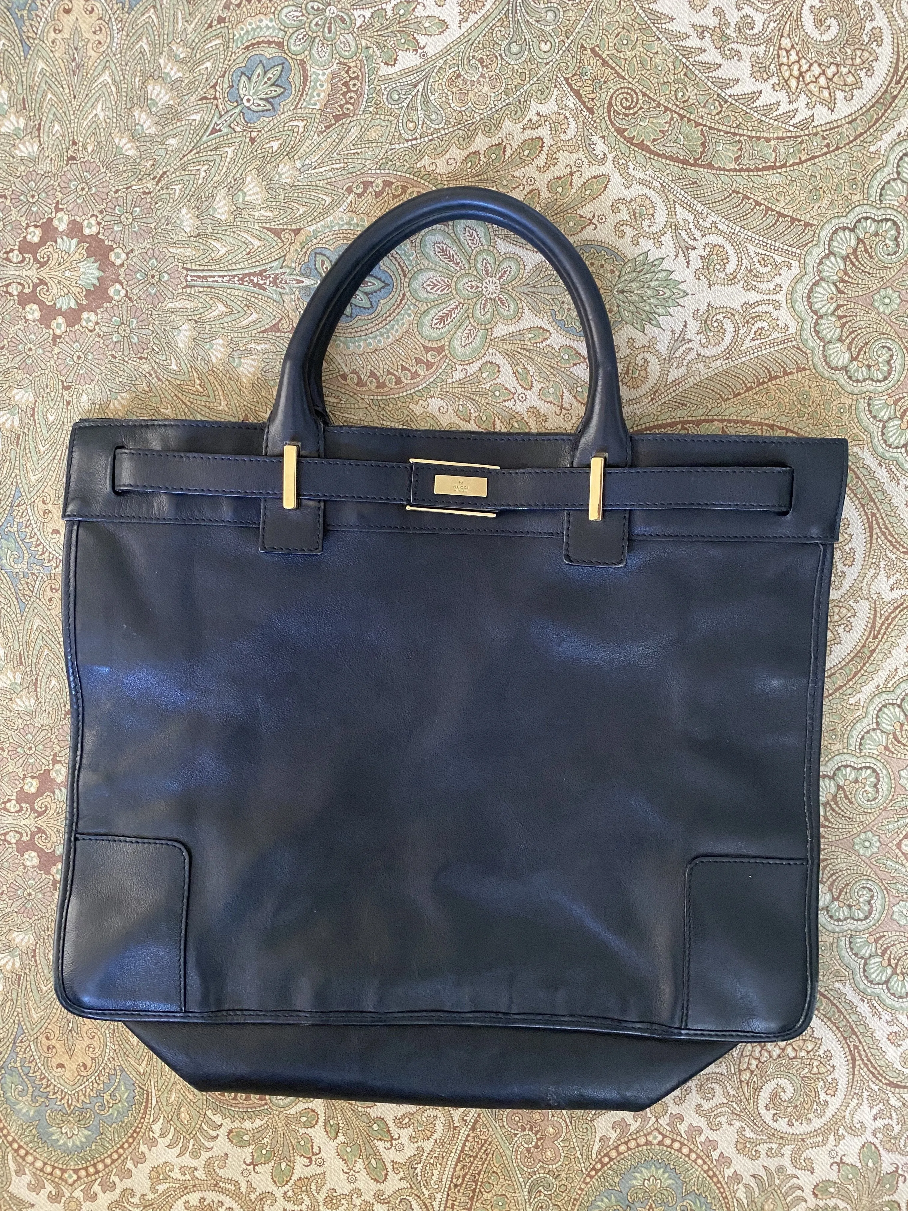Tom ford for Gucci Black Leather Handbag