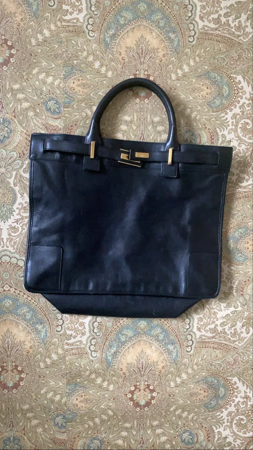 Tom ford for Gucci Black Leather Handbag