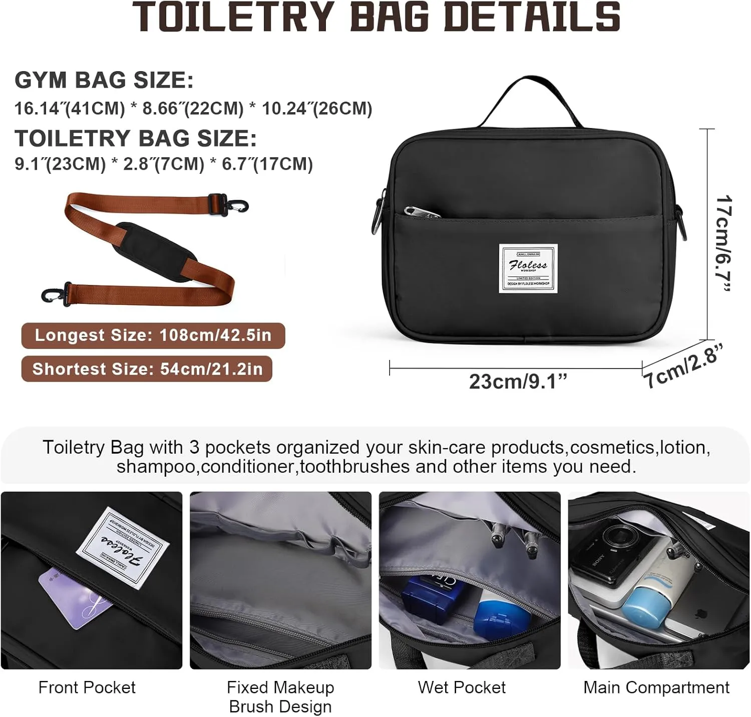 Travel Duffel Bag with Shoes Compartment, Overnight Weekender Bags for Women, Carry on Personal Item Travel Set