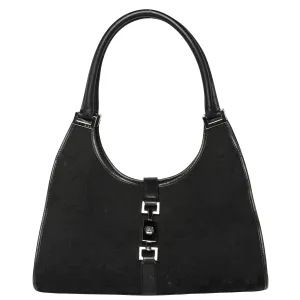 Vintage Y2K Gucci Jackie Web GG Monogram Canvas Leather Shoulder Bag