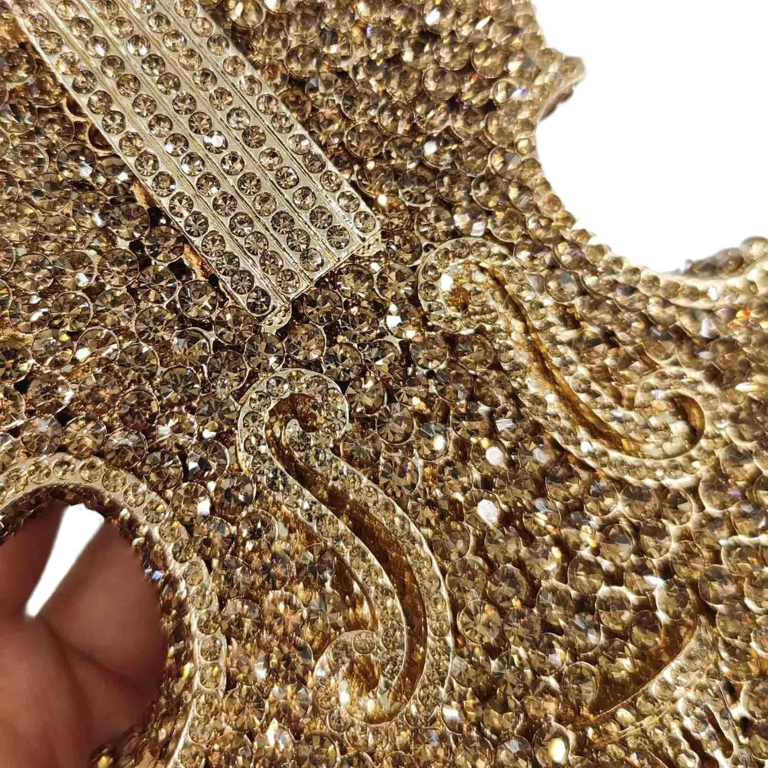 Violin Crystal Clutch Bag Women Novelty Evening Handbags Bridal Party Dinner Rhinestone Clutch Purse Wedding Bag,Mini