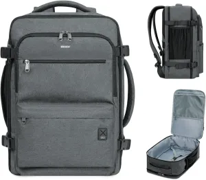 WANDF Travel Backpack For Spirit Airlines Personal Item Bag 18x14x8 with Wet Pocket, 17 Inch Laptop Backpack for Men WomenGrey